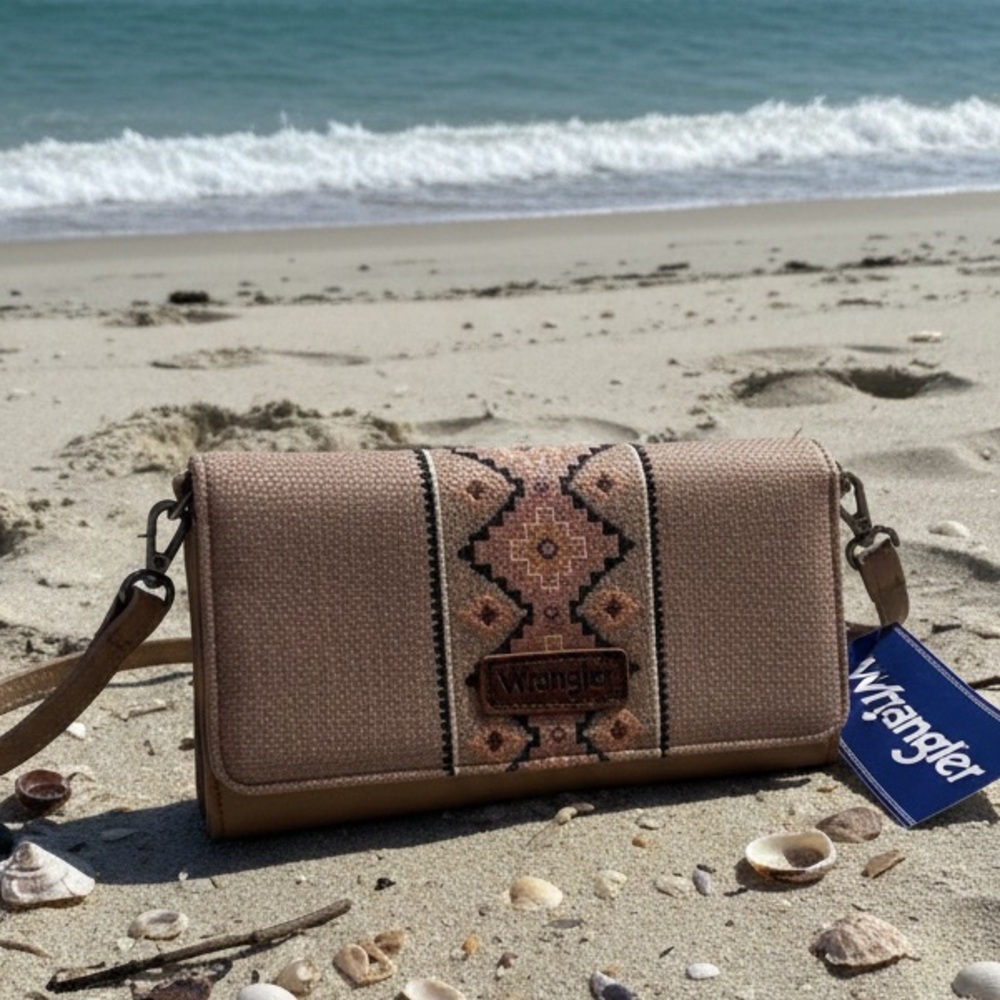 Wrangler Beige and Pink Clutch